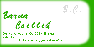 barna csillik business card